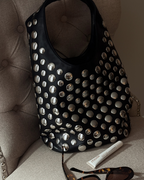 Shoulder Bag Studded Rivet Slouchy Faux Leather