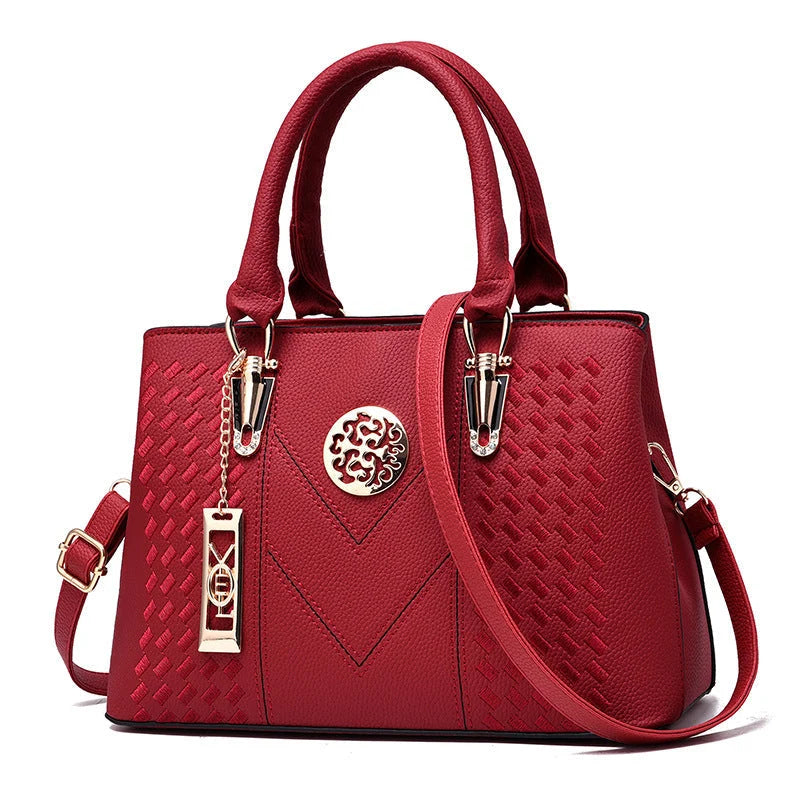 Shoulder Bag Vegan Leather Adjustable Strap & Inner Pockets