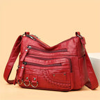 Shoulder Bag Vegan Leather Vintage Style Adjustable Strap