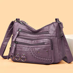 Shoulder Bag Vegan Leather Vintage Style Adjustable Strap