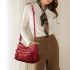 Shoulder Bag Vegan Leather Vintage Style Adjustable Strap