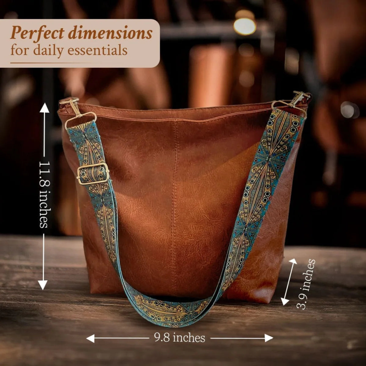 Shoulder Bag Vintage Flap Leather Magnetic Closure