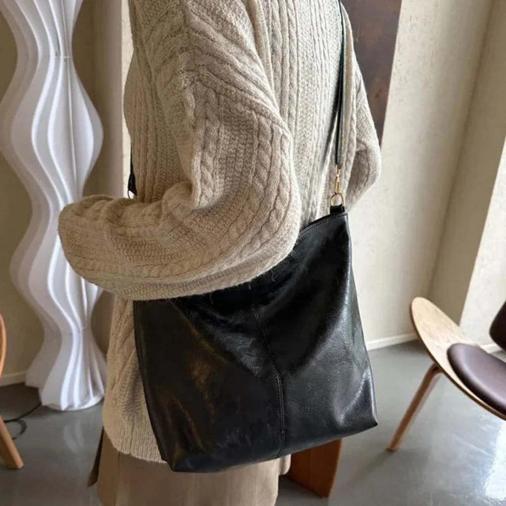 Shoulder Bag Vintage Flap Leather Magnetic Closure