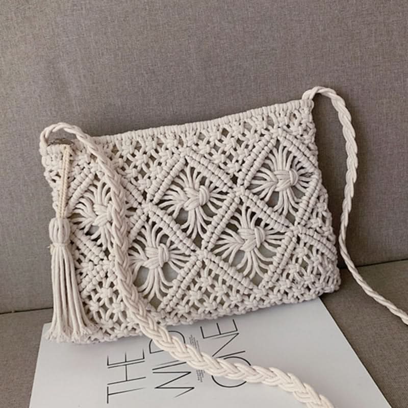 Shoulder Bag Woven Boho Zipper Closure & Durable Strap