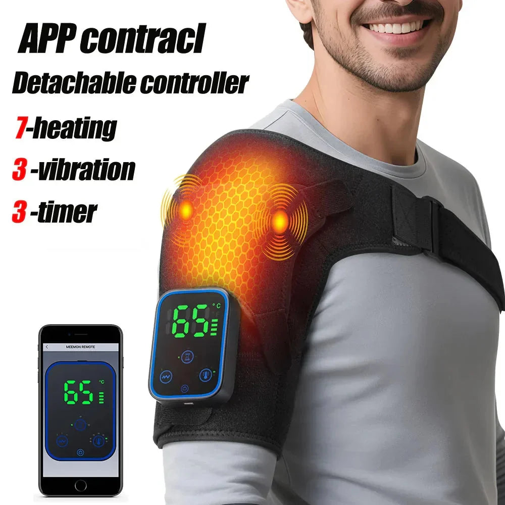 Shoulder Heating Pad Cordless Adjustable Heat & Vibration