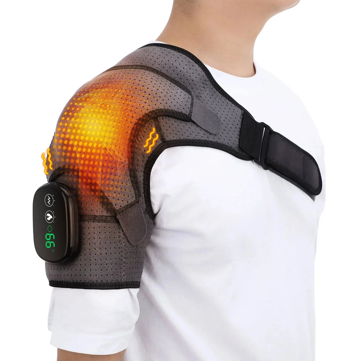 Shoulder Heating Pad Cordless Adjustable Heat & Vibration