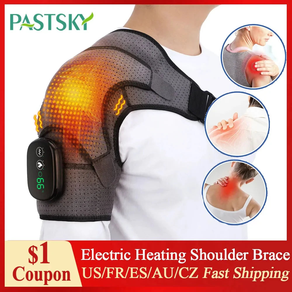 Shoulder Heating Pad Cordless Adjustable Heat & Vibration