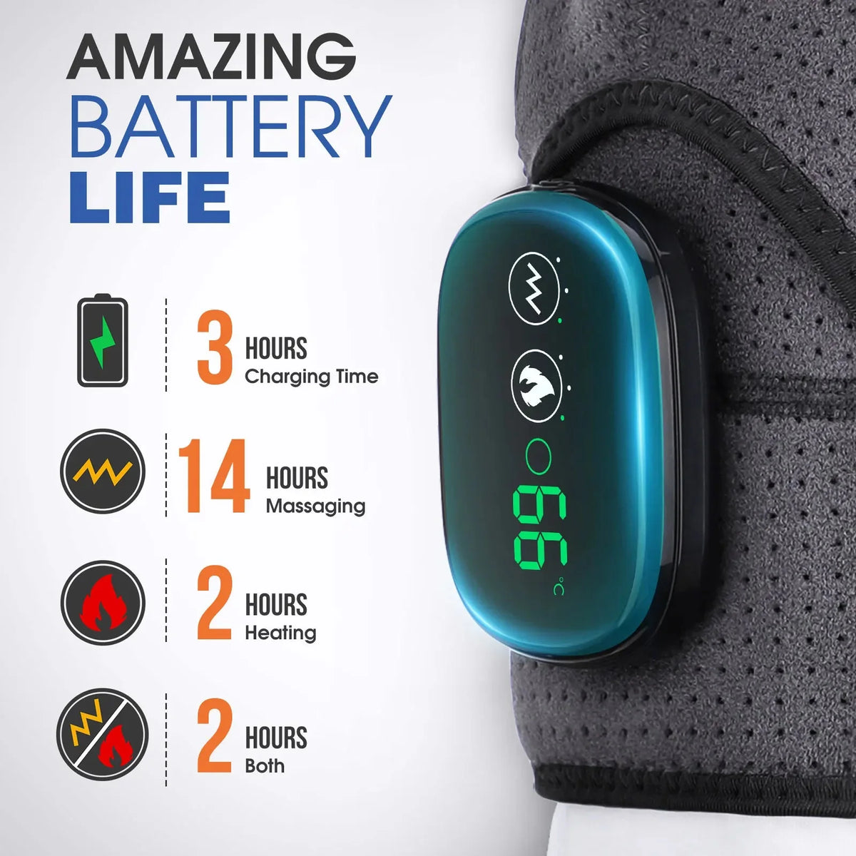 Shoulder Heating Pad Cordless Adjustable Heat & Vibration