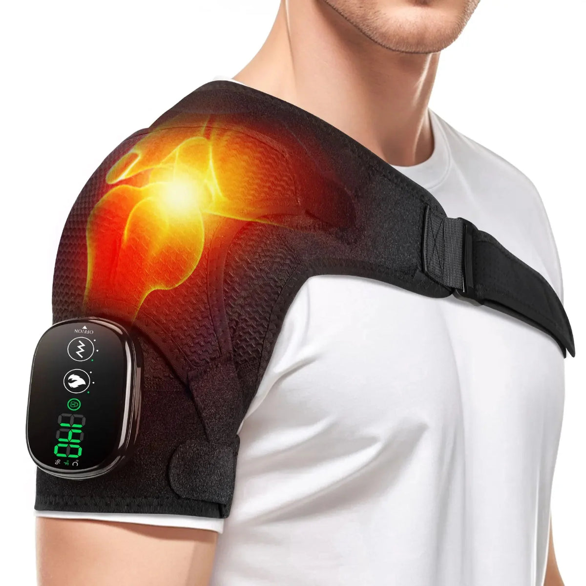 Shoulder Heating Pad Cordless Adjustable Heat & Vibration