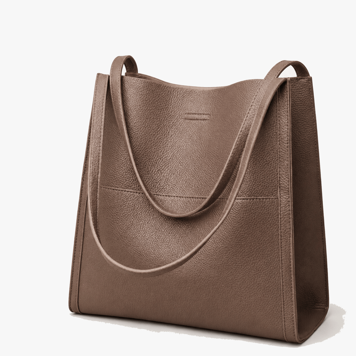 Shoulder Tote Pebbled Vegan Leather & Structured Base