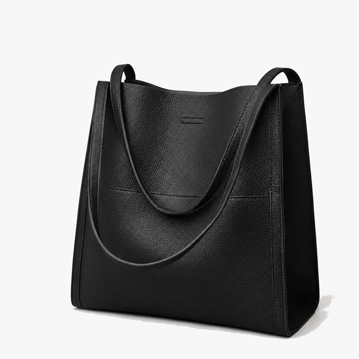 Shoulder Tote Pebbled Vegan Leather & Structured Base