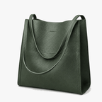 Shoulder Tote Pebbled Vegan Leather & Structured Base
