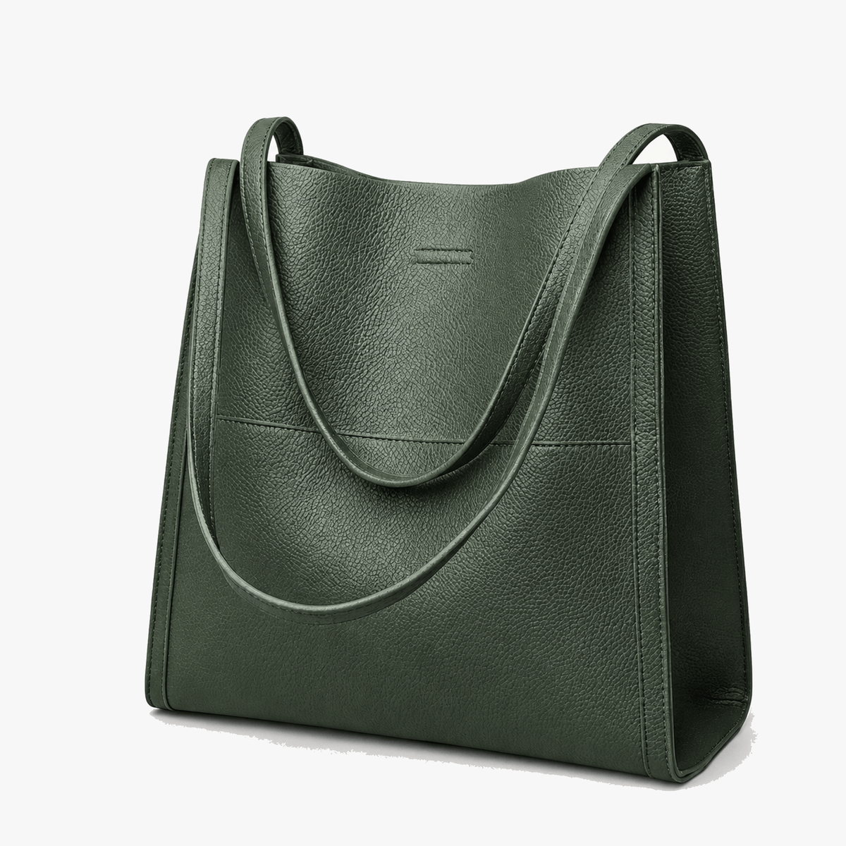 Shoulder Tote Pebbled Vegan Leather & Structured Base
