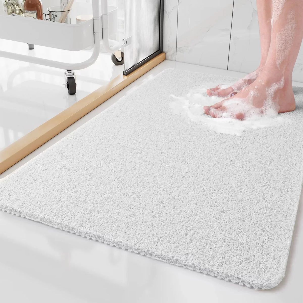 Shower & Bath Mat Non-Slip Backing Antibacterial Microfiber Quick-Drying