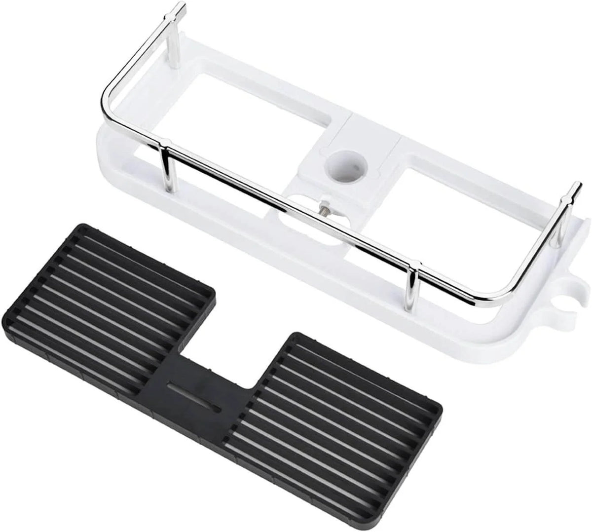 Shower Caddy Rod-Mounted No-Drill With Hooks