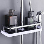 Shower Caddy Rod-Mounted No-Drill With Hooks