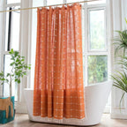 Shower Curtain Cotton-Linen Water-Repellent & Machine Washable