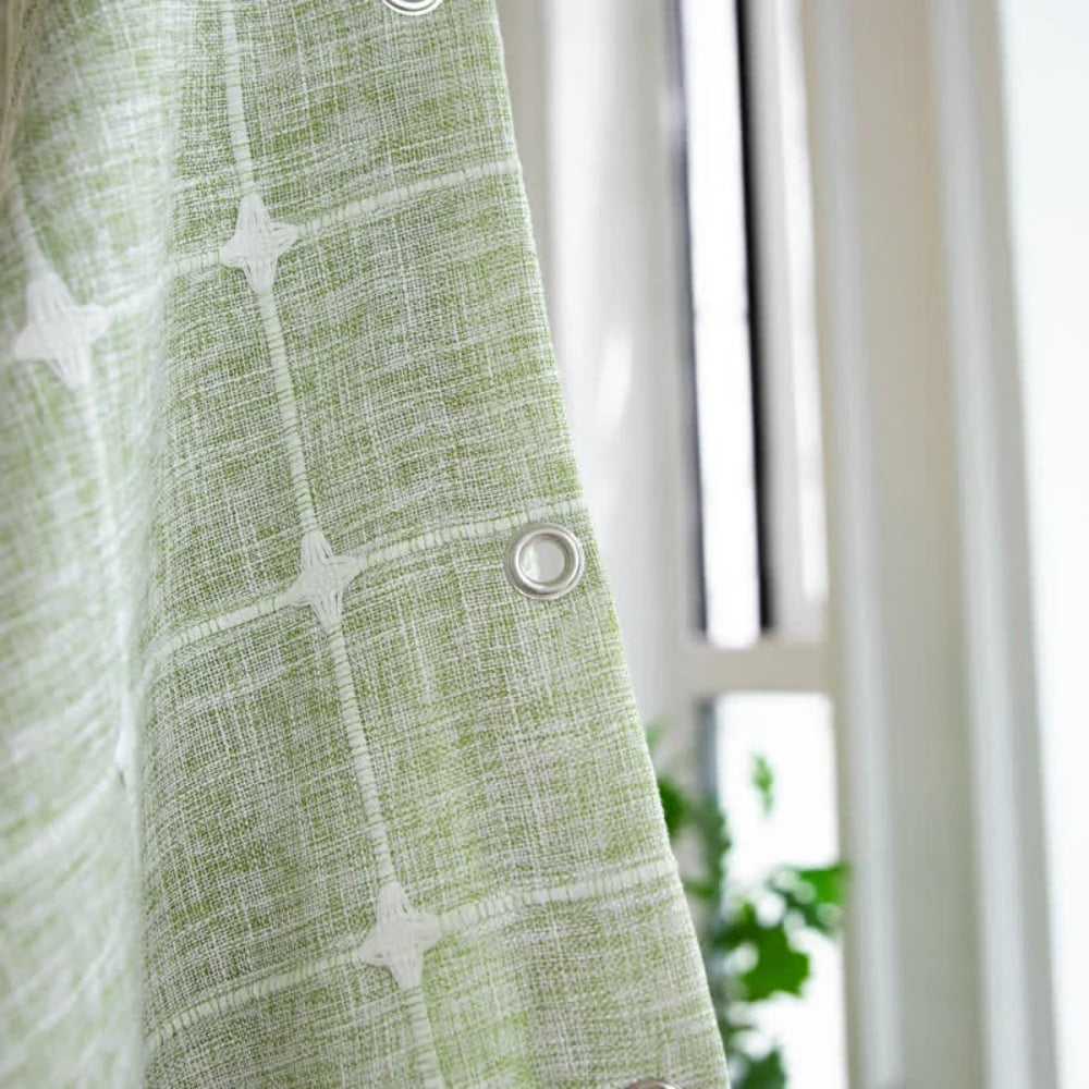 Shower Curtain Cotton-Linen Water-Repellent & Machine Washable