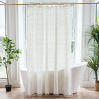 Shower Curtain Cotton-Linen Water-Repellent & Machine Washable
