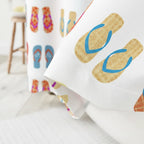 Shower Curtain Flip-Flop Pattern Water-Repellent & Mold-Resistant