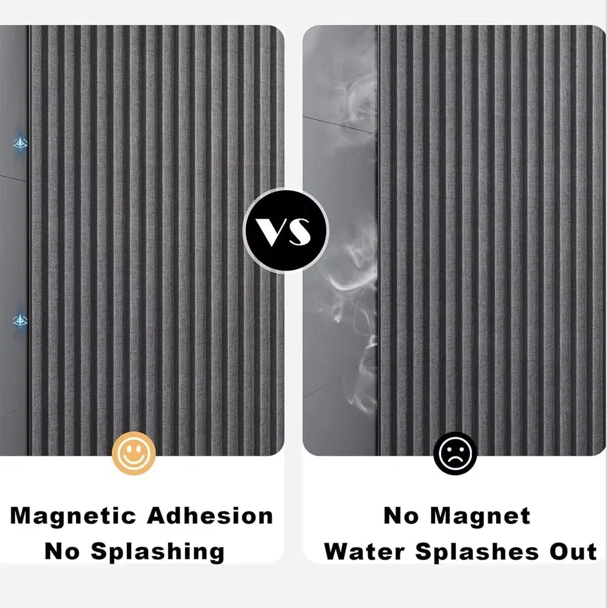 Shower Curtain Foldable & Space-Saving Water-Repellent Tension Rod