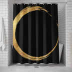 Shower Curtain Gold Brush Stroke Water-Repellent Polyester