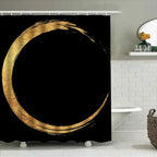 Shower Curtain Gold Brush Stroke Water-Repellent Polyester
