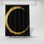 Shower Curtain Gold Brush Stroke Water-Repellent Polyester