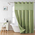 Shower Curtain Hookless Built-In Rings Waterproof Integrated Liner