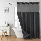 Shower Curtain Hookless Built-In Rings Waterproof Integrated Liner