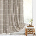 Shower Curtain Linen Jacquard Waterproof Rust-Resistant Grommets