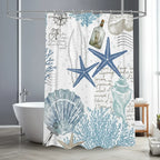 Shower Curtain Nautical Starfish Water-Repellent & Machine Washable