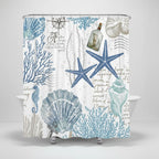 Shower Curtain Nautical Starfish Water-Repellent & Machine Washable