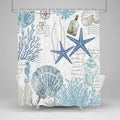 Shower Curtain Nautical Starfish Water-Repellent & Machine Washable