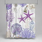 Shower Curtain Nautical Starfish Water-Repellent & Machine Washable