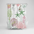 Shower Curtain Nautical Starfish Water-Repellent & Machine Washable