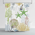 Shower Curtain Nautical Starfish Water-Repellent & Machine Washable
