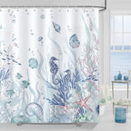 Shower Curtain Ocean-Themed Water-Repellent & Machine Washable