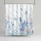 Shower Curtain Ocean-Themed Water-Repellent & Machine Washable