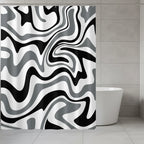 Shower Curtain Retro Spiral Water-Repellent Polyester Machine Washable