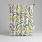 Shower Curtain Retro Spiral Water-Repellent Polyester Machine Washable