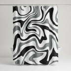 Shower Curtain Retro Spiral Water-Repellent Polyester Machine Washable