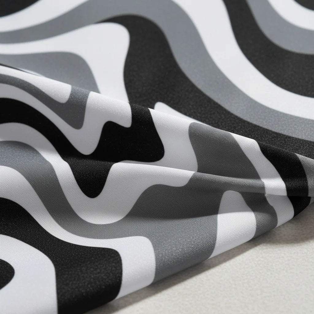 Shower Curtain Retro Spiral Water-Repellent Polyester Machine Washable