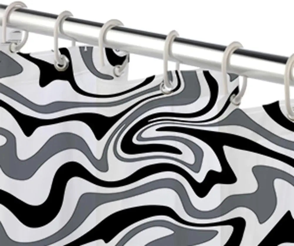 Shower Curtain Retro Spiral Water-Repellent Polyester Machine Washable