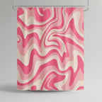 Shower Curtain Retro Spiral Water-Repellent Polyester Machine Washable