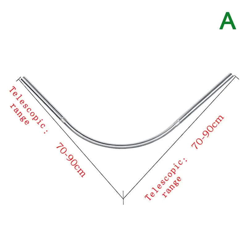 Shower Curtain Rod L-Shaped Extendable Stainless Steel Drill-Free