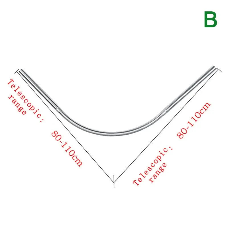 Shower Curtain Rod L-Shaped Extendable Stainless Steel Drill-Free