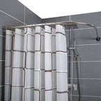 Shower Curtain Rod L-Shaped Extendable Stainless Steel Drill-Free