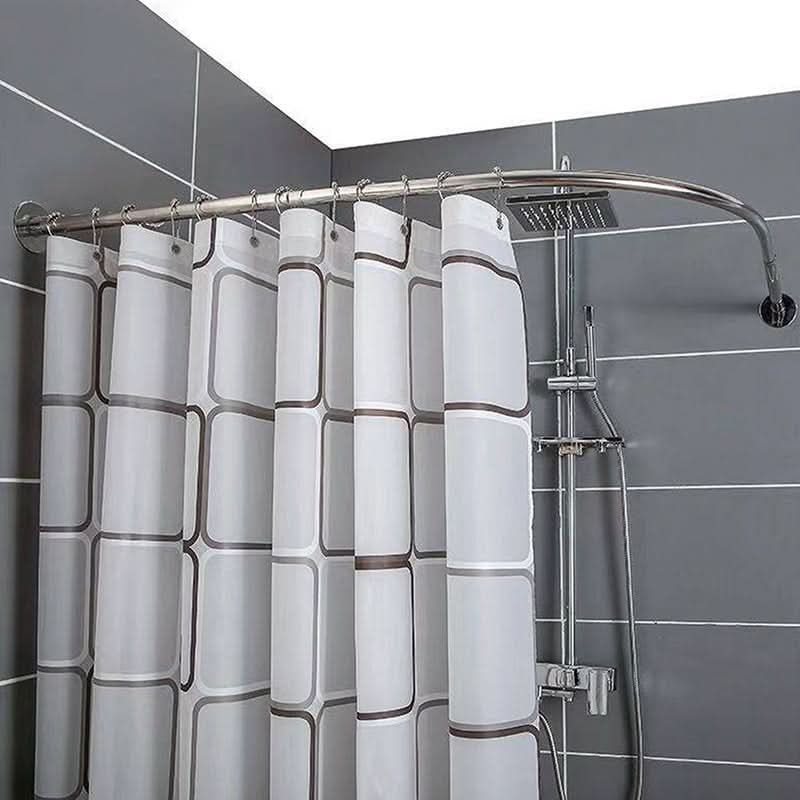 Shower Curtain Rod L-Shaped Extendable Stainless Steel Drill-Free