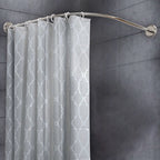 Shower Curtain Rod L-Shaped Extendable Stainless Steel Drill-Free